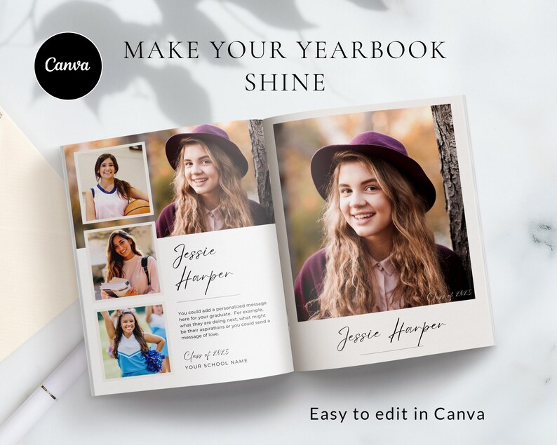 Yearbook Grad Pages. Example Yearbook AD Template, Senior & High School Graduation, School Yearbook ...