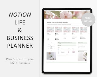 Notion Template Life and Business Planner, Notion Business Hub, Notion Branding, Notion Finances, Notion Marketing, Notion Business Strategy