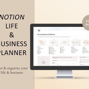 Notion Template Life and Business Planner, Business Template Notion, Notion Planner, Notion Life Planner Notion Dashboard, Notion Journal