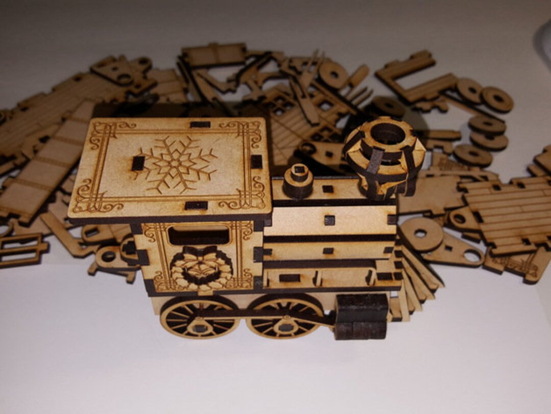 Christmas Train 3D DXF File DIY Craft Template for Festive Holiday ...