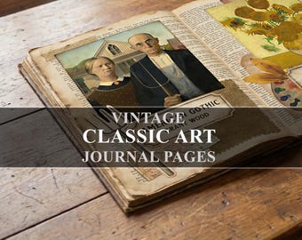 Classic Art Paintings Junk Journal Vintage Pages (Digital Download)