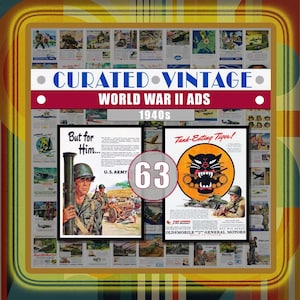 World War II Ads Digital Download Vintage Army Navy Airforce Advertisements 1940s Printable Wall Art Curated Collection Scrapbook Journals