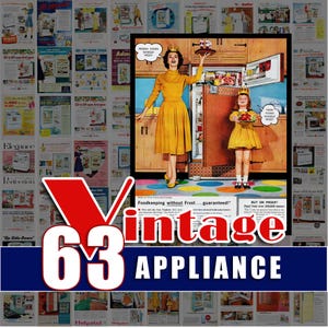 キッチン家電広告　1930年代～1960年代のヴィンテージ広告　レトロアートデコレーション（デジタルダウンロード）