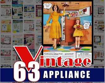 Kitchen Appliance Ads Vintage Advertisements 1930s thorugh 1960s Retro Art Decor (Digital Download)