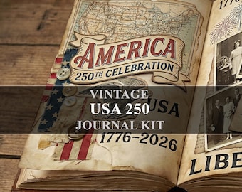 USA America 250 Junk Journal Kit Vintage Ephemera (Digital Download)