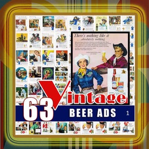 Vintage Beer Advertisements Decor Ads Brewery Digital Download Printable Wall Art JPG Bundle 30s 40s 50s 60s Bar Saloon Man Cave Brew Retro