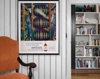 Vintage whiskyvat advertentie Art Print (digitale download)