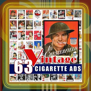 Vintage Cigarette Advertisements Decor Tobacco Ads Digital Download Printable Wall Art JPG Bundle 30s 40s 50s 60s Bar Publ Saloon Room Retro