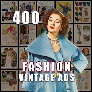 Collectie modeadvertenties Vintage advertenties afdrukbare retrokunst (digitale download)