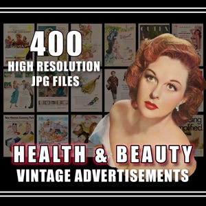 Vintage Werbung Gesundheit Beauty Anzeigen 30er 40er 50er 60er Jahre Salon Haar Digitaler Download Druckbare Retro Wand Kunst High Res JPG Files Print 400+