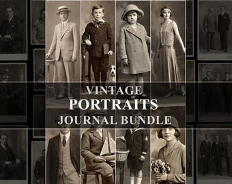 Portrait Photos Vintage Women, Men, Girls, Boys 1920s 1930s Pictures and Junk Journal Ephemera • Vintage Photos • Digital Download • Picture