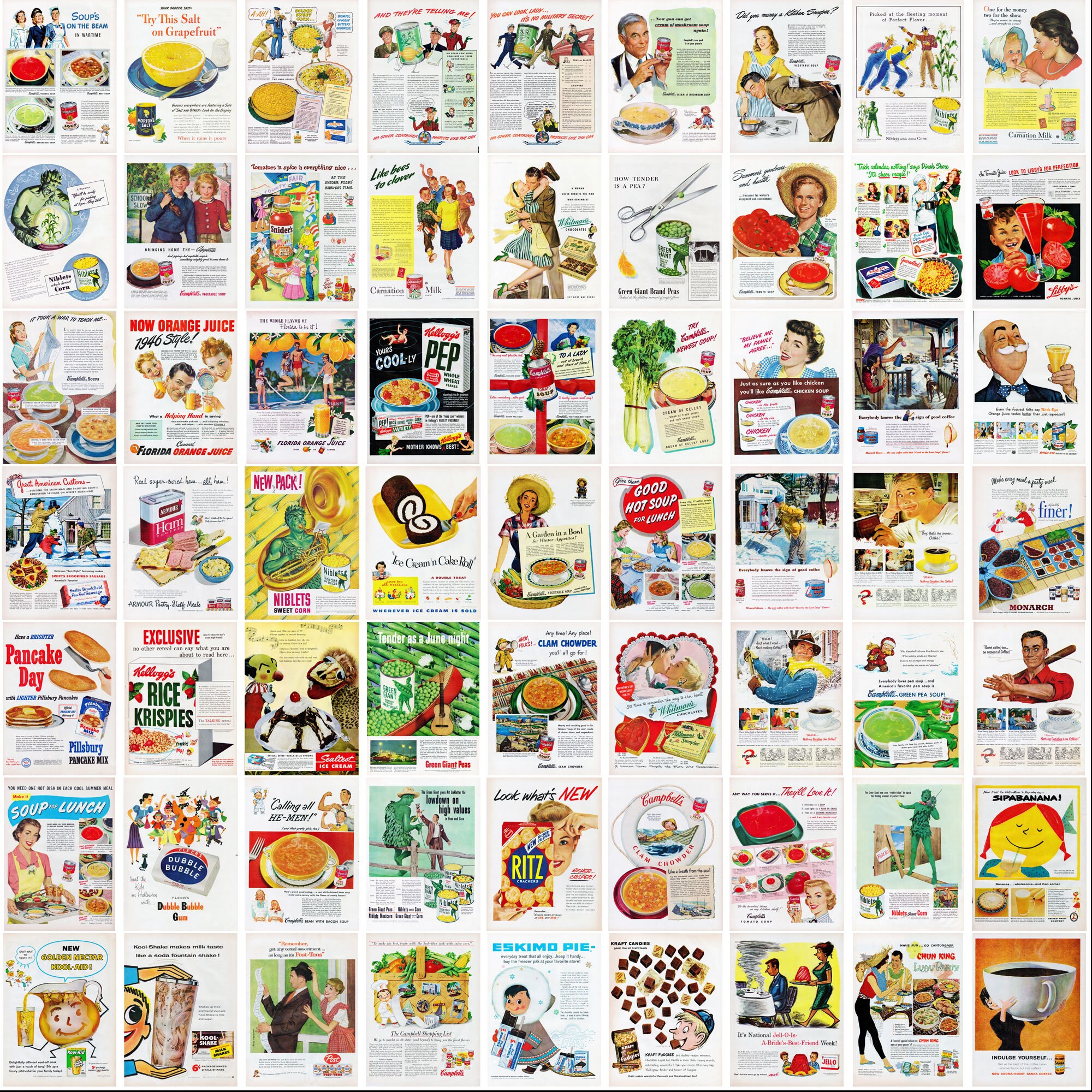 Vintage Food Ads Advertisements Digital Ephemera Downloadable Printable Art PDF Sheets Prints ...