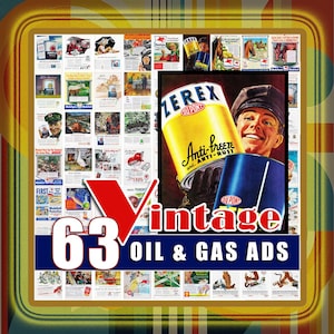 Vintage Oil Gas Advertisements Decor Ads Digital Download Printable Wall Art JPG Bundle 30s 40s 50s 60s Garage Service Station Room Retro