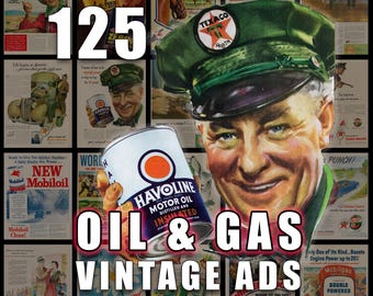 Gas Oil Vintage Ads Retro Automotive Advertisements Art (Digital Download)