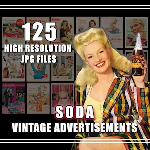 Vintage Werbung Werbung Limonade Getränke Getränke 30er 40er 50er 60er Jahre Digital Retro Wand Kunst Poster Handwerk Journals Mixed Media