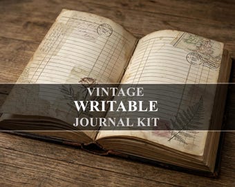 Writing Journaling Vintage Junk Journal Kit Ephemera (Digital Download)