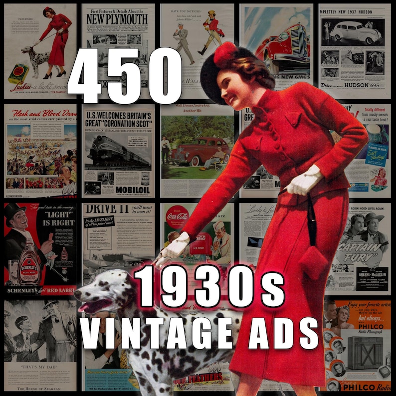 1930s Vintage Ads Retro 30s Advertising Art (Digital Download) image 1