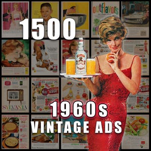 Vintage advertenties uit de jaren 60 Retro reclamekunst uit de jaren 60 (digitale download)