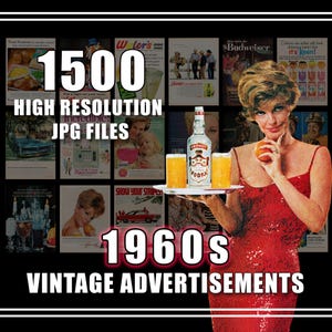 1960er Jahre Vintage Werbung Ads Digital Printable Retro Wand Kunst Poster Handwerk Journals Mixed Media Food Home Garten Bier Soda Alkohol JPG