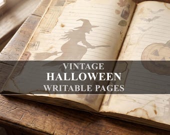 Halloween Writable Junk Journal Vintage Pages Ephemera (Digital Download)