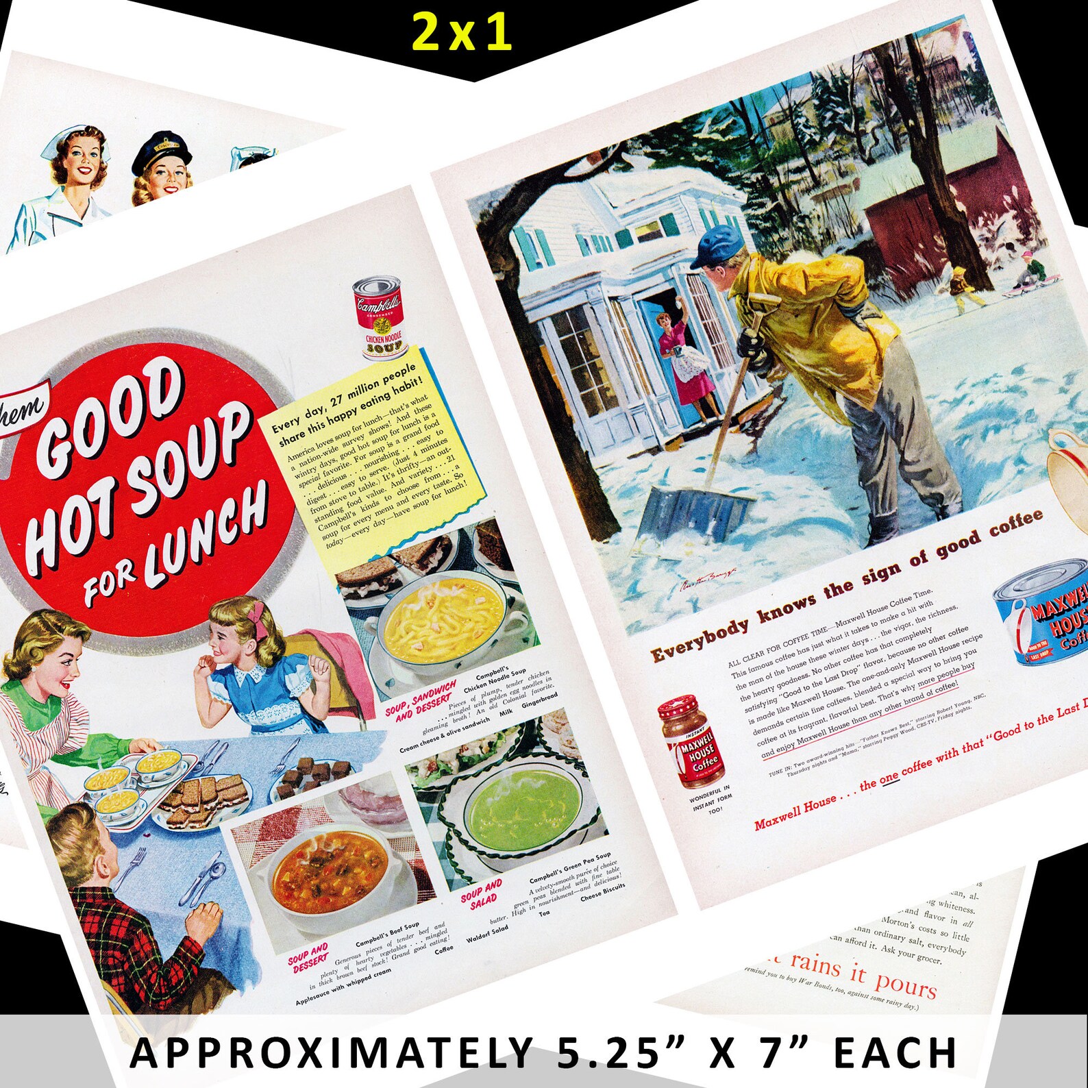 Vintage Food Ads Advertisements Digital Ephemera Downloadable Printable Art PDF Sheets Prints ...