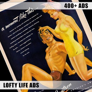 Fashion Cloths Vintage Ads Advertisements 30s 40s 50s 60s Digital Download Printable Retro Wall Art Cocktails High Res JPG Files Print