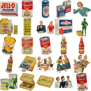 Clip Art Vintage Food Food Ads Advertisements PNG Download Printable Pages Sheets Prints Journals Collage Scrapbook Mixed Media Junk Journal