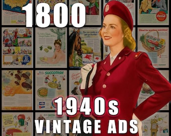 1940s Vintage Ads Retro 40s Advertising Art (Digital Download)