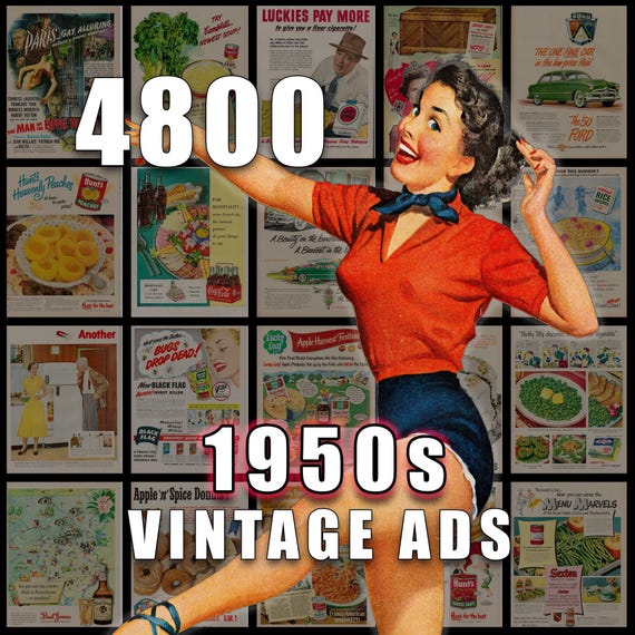 30s 40s 50s 60s アメリカンアドバタイジング　まとめ売り 1950s Vintage Ads Retro Advertising Art (digital Download) - Etsy