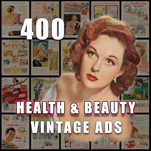Vintage Health & Beauty Ads 1930s-1960s, Retro Salon Art (Digital Download)