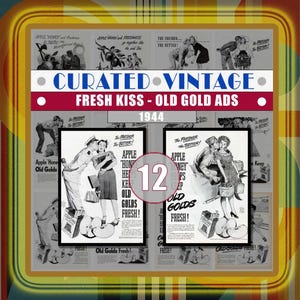 Fresh Kiss Cigarette Tobacco Ads Digital Download 12 Vintage Advertisements 1940s Printable Wall Art Curated Collection Scrapbook Journals