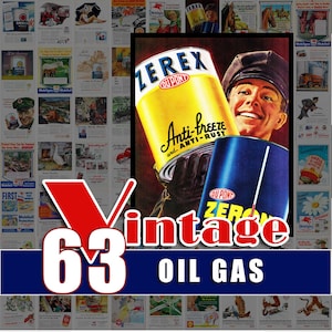 Vintage Oil & Gas Ads | 1930s-60s Retro Garage Art (Digital Download)