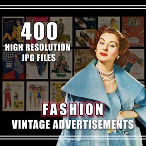 Anuncios vintage Anuncios Moda Ropa Accesorios Años 30, 40, 50, 60 Arte mural retro digital Pósteres Manualidades Revistas Técnicas mixtas