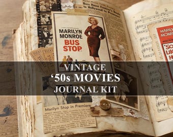 Hollywood Movies 1950s Junk Journal Kit Vintage Ephemera (Digital Download)