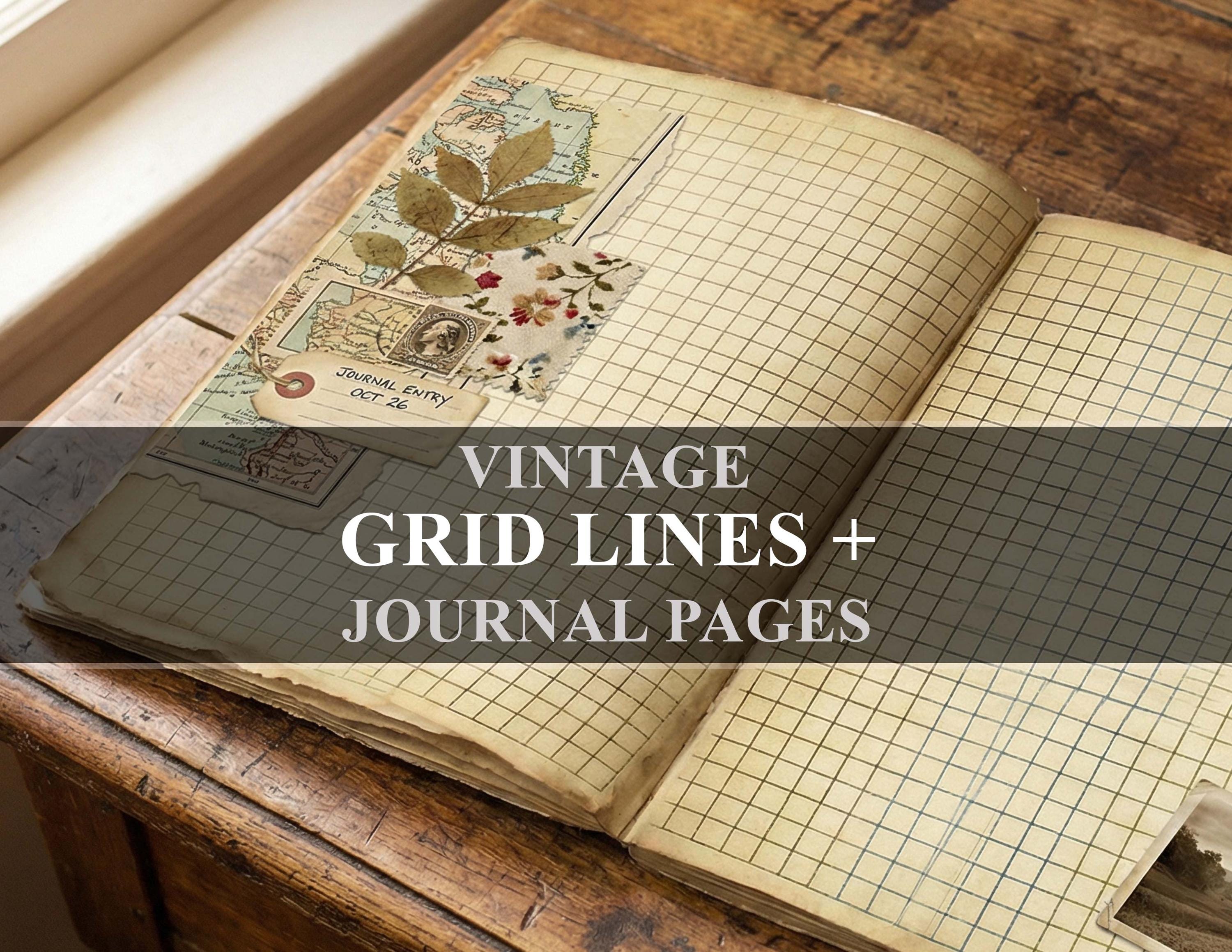 Grid Lined Junk Journal Vintage Pages (digital Download) - Etsy