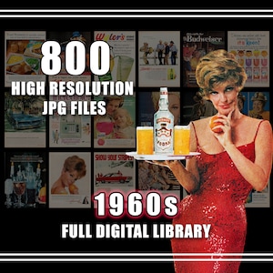 1960s Vintage Advertisements Ads Digital Download Printable Retro Wall Art High Res JPG Files Print 800+ Food Home Garden Beer Soda Alcohol