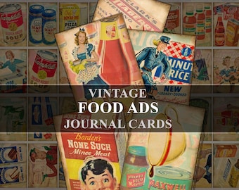 Food Ads Junk Journal Cards Vintage Advertisements Ephemera (Digital Download)