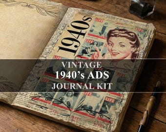 1940s Advertisements Vintage Junk Journal Kit 40s Ads Ephemera (Digital Download)