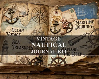 Nautical Vintage Junk Journal Kit Ephemera (Digital Download)