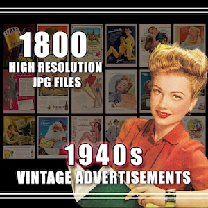 1940er Jahre Vintage Werbung Ads Digital Printable Retro Wand Kunst Poster Handwerk Journals Mixed Media Food Home Garten Bier Soda Alkohol JPG