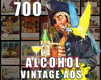 Alcoholcocktailadvertenties Vintage advertenties Retro drankkunst (digitale download)
