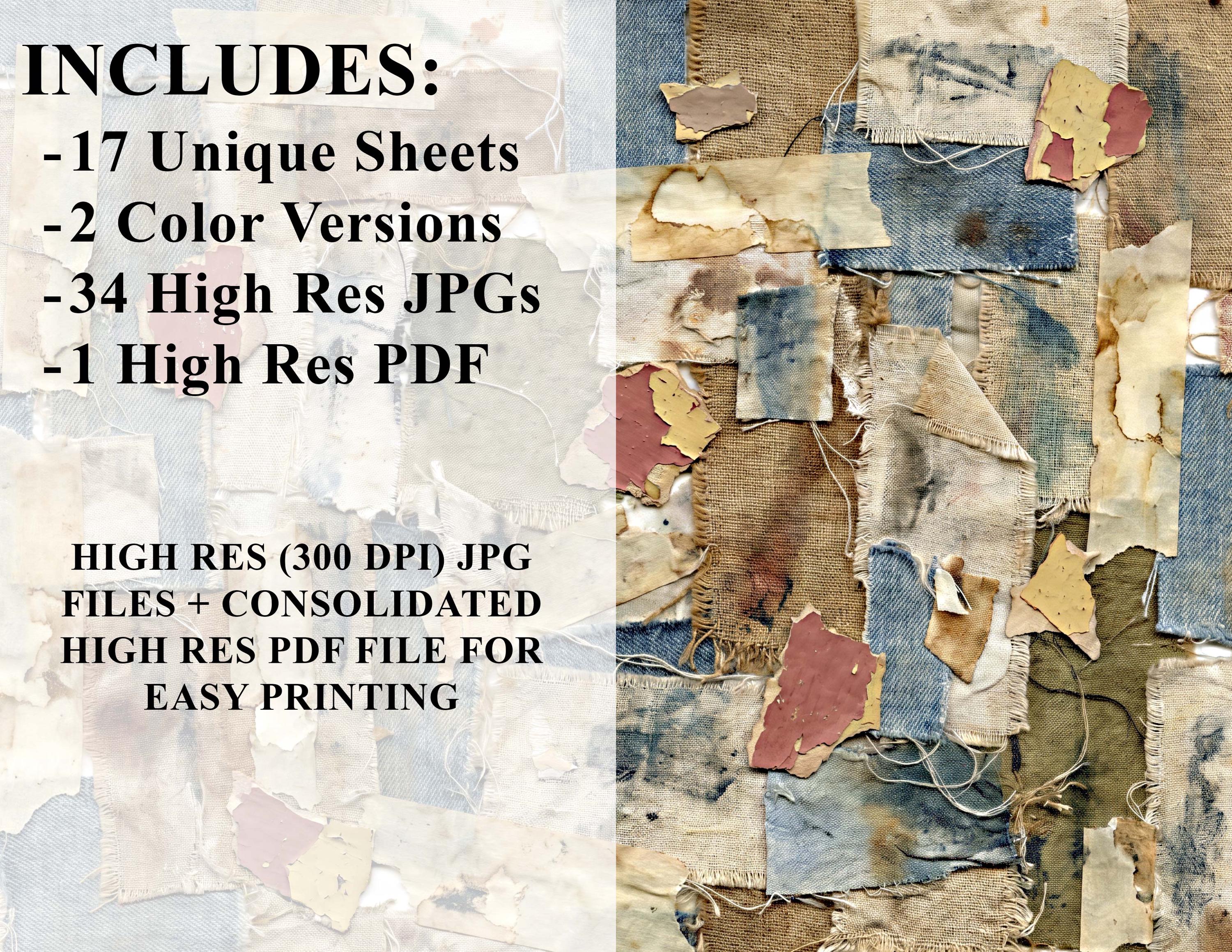 Mixed Media Collage Sheets Vintage Junk Journal Ephemera (digital ...