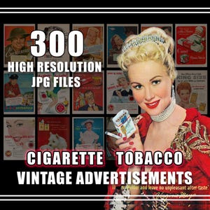 Vintage Werbung Werbung Zigaretten Tabak Rauch 30er 40er 50er 60er Digital Retro Wand Kunst Poster Handwerk Journals Mixed Media Smoking