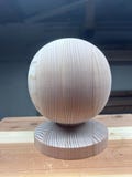 Large wood ball finial (5 1/4” ball diameter) Redwood.