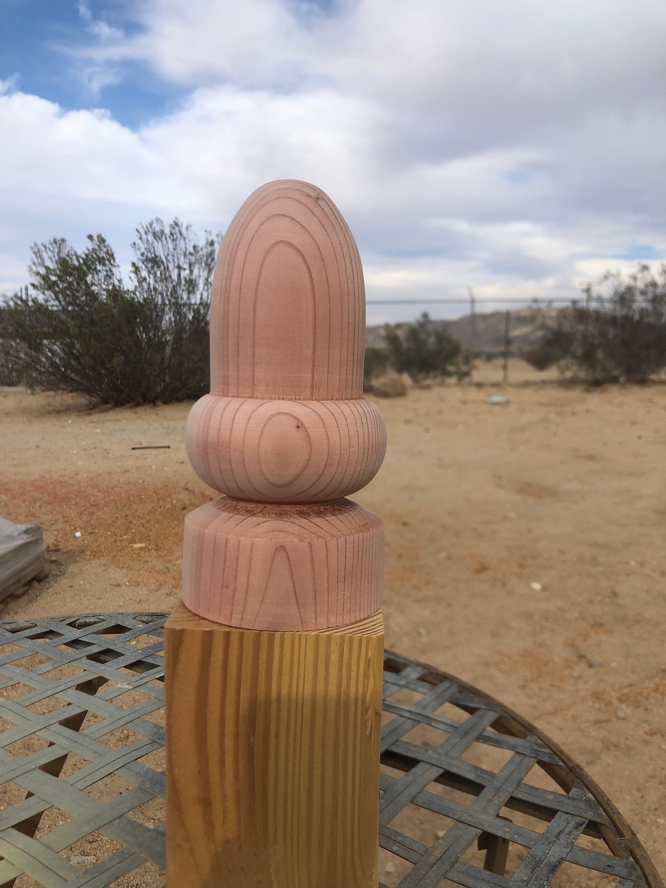 Wood Acorn Finial Post Tops. Fence Caps. Set of 2. Redwood. Etsy