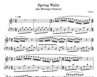 Chopin - Vals de primavera (Mariage D'amour) Partitura para piano - PDF