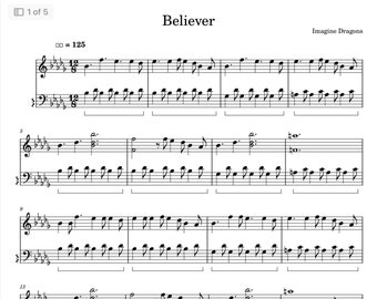 Imagine Dragons - Believer (Partition Piano) PDF