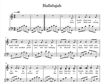 Halleluja (Klavier Noten) PDF