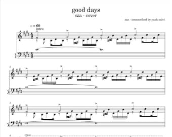 SZA - Good Days (Piano Sheet Music) PDF