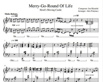 Howl's Moving Castle - Merry Go Round Of Life (Piano Sheet Music) PDF